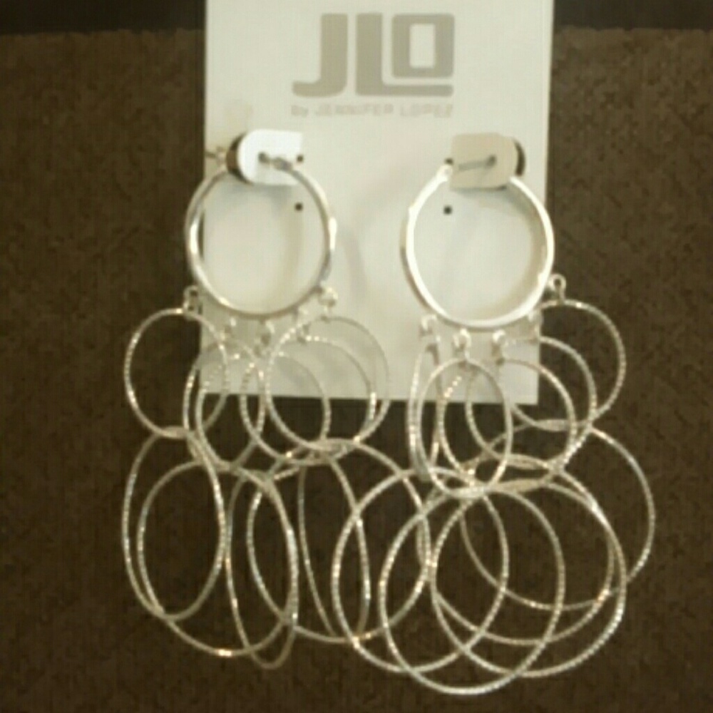 J Lo dangly hoop earrings. NWT